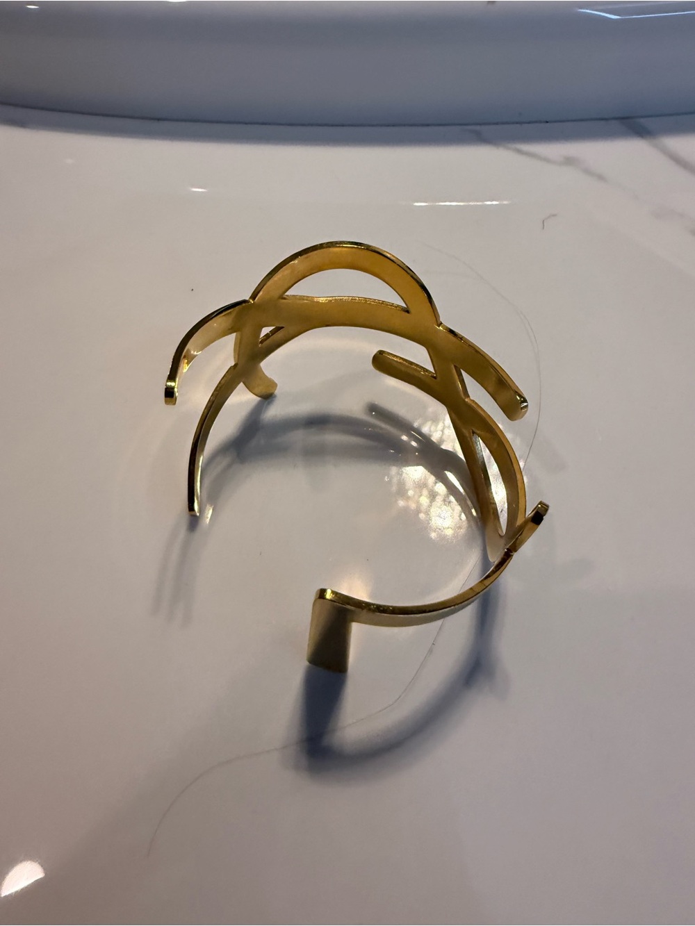 Yves Saint Laurent Gold-Tone Interlocking Logo Bracelet - Picture 5 of 7
